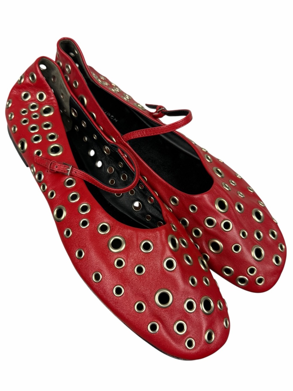 Tory Burch Eyelet Rivet Mary Jane Leather Ballet Flats